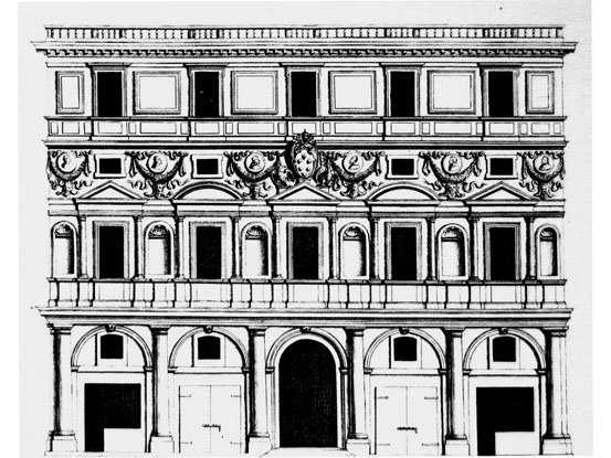 Фасад палаццо Бранконио дель Аквила в Риме 