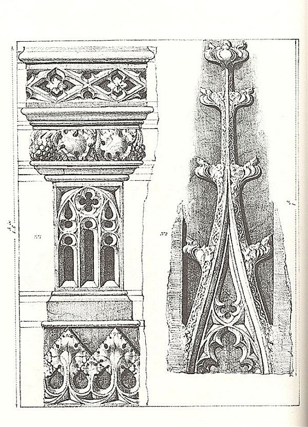Зарисовки архитектурного декора готического стиля. Альбом Pugin's Gothic Ornament - воспроизведено с гравюр 19 в.