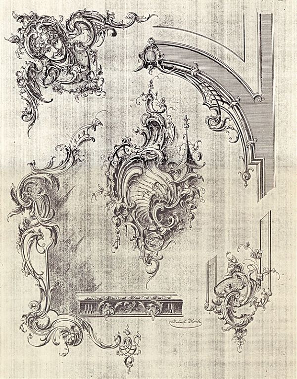 Орнамент рококо. Иллюстрации из альбома Роберта Коха (Rococo-Motive von Robert Koch).