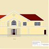 Эскизное предложение отделки дома в Сколково (1-й вариант для фасада 2)