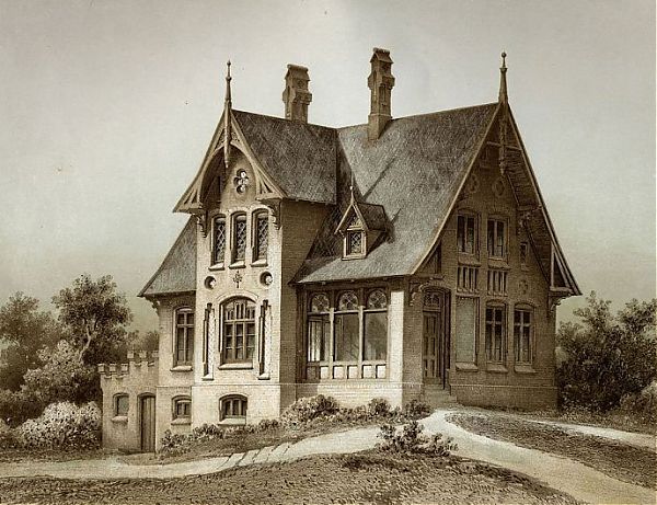 Оригинальная идея декора дома в стиле английского замка.