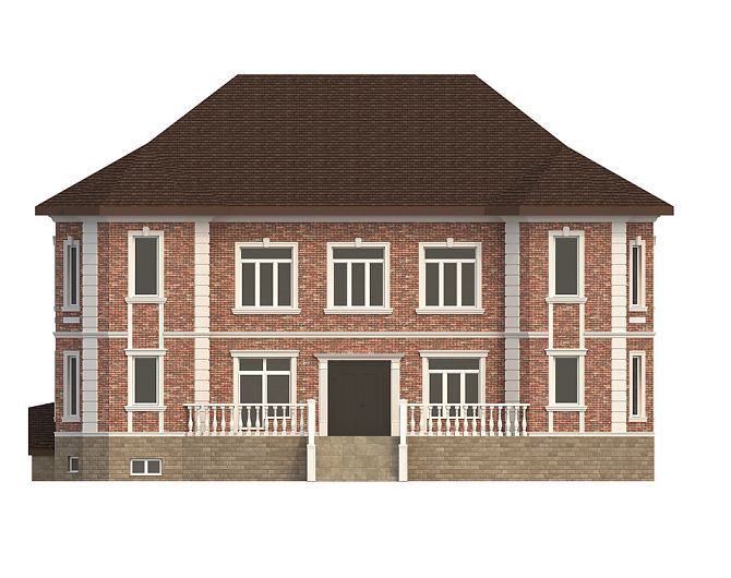 Фото главного фасада дома с балюстрадой