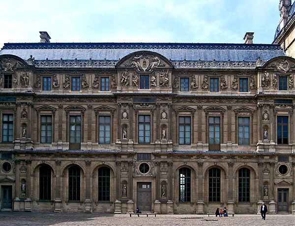 Западный фасад Лувра, архитектор Пьетр Леско (Lescot), начало 1546 г.