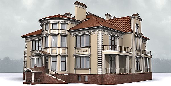 Боковая проекция классического особняка в Тульской области