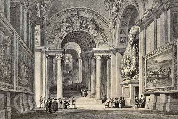 Королевская лестница «Скала реджа» (Scala Regia). Ватикан. 1663-1666 гг. Архитектор Бернини.