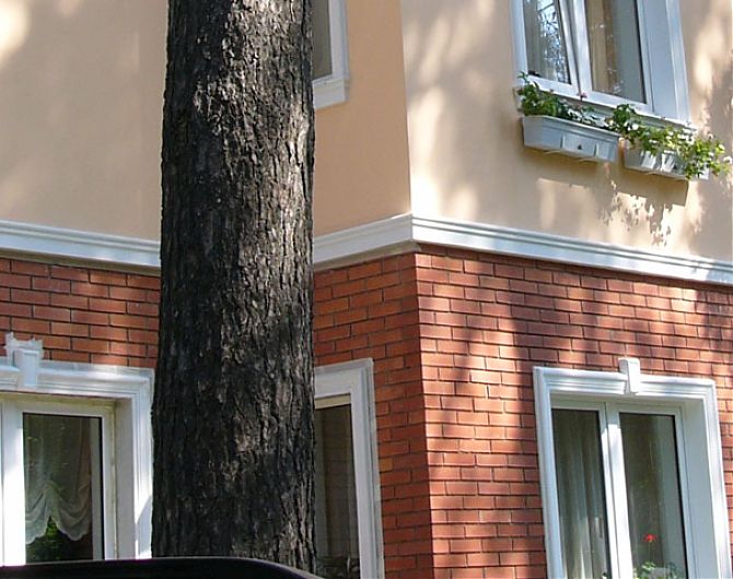 Фрагмент декорированного фасада с молдингом