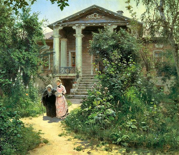 Старинная русская усадьба. Картина В.Д. Поленова «Бабушкин сад»