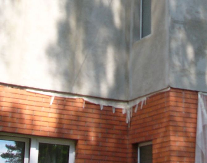 Фрагмент оштукатуренного фасада